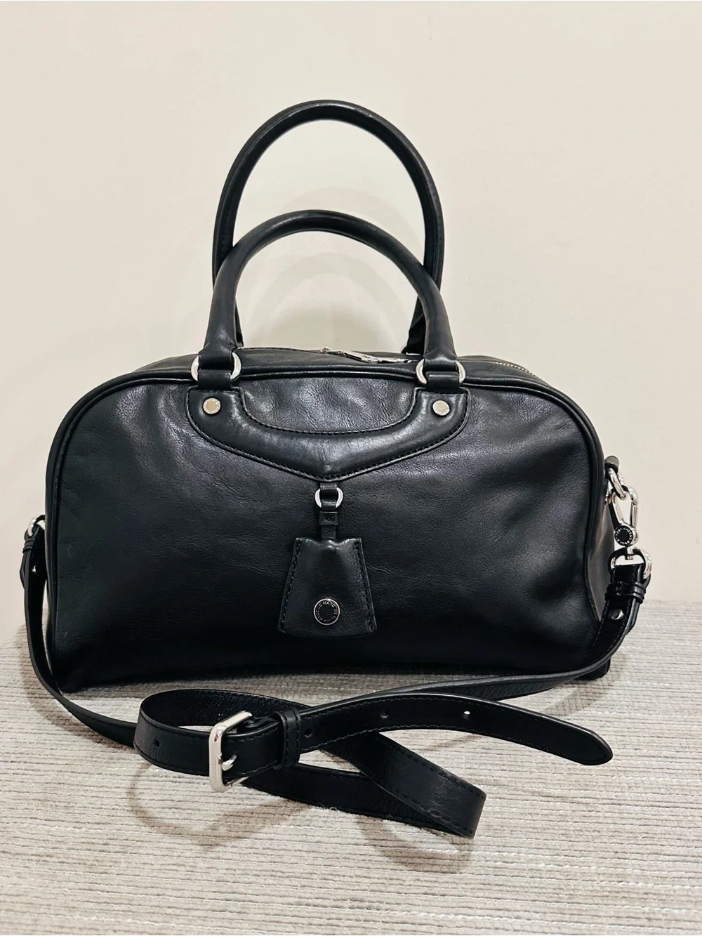 VTG Marc by Marc Jacobs Nobody’s Home Black Leather Satchel Bag Top Handle